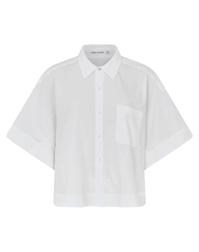 Rabens Saloner - Berte Poplin Curved Hem Skjorte - White